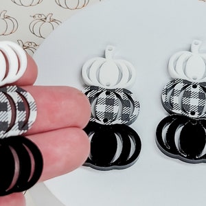 Stacked Pumpkin Earring, Jewelry Blanks, Earring Charm, Halloween Jewelry, Jewelry Making Supply, Fall Acrylic Earrings
