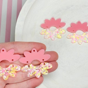 BLANKS-Floral Confetti Dot Acrylic Earring, DIY Earrings, Wholesale Blanks, Earring Blanks, Blanks for Earring Makers, Acrylic Jewelry Blank