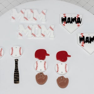 Baseball Acrylic Earring, DIY Color Fill Earrings, Sports Acrylic Earring Blanks, Baseball Earring image 2