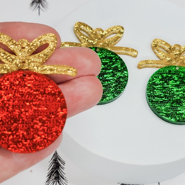 Christmas Ornament Acrylic Earring Blank, DIY Earring Blanks, Jewelry Findings, Christmas Accessories