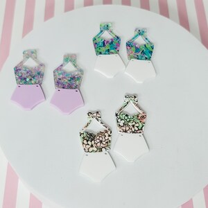 Bathing Suit Acrylic Earring Blank, DIY Earrings, Earring Blanks, Earring Charms, Jewelry Earring Supplies, Summer Earring