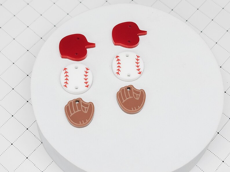Baseball Acrylic Earring, DIY Color Fill Earrings, Sports Acrylic Earring Blanks, Baseball Earring image 3