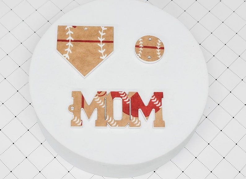 Baseball Acrylic Earring, DIY Color Fill Earrings, Sports Acrylic Earring Blanks, Baseball Earring image 7