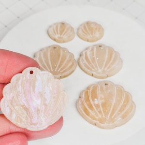 Shell Acrylic Earring, 3 Pairs, Micro Mini Earrings, Mini Shells, Spring Jewelry, Jewelry Making Supply, Beach Charm