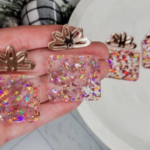 BLANKS-Rose Gold Present Acrylic Earring, DIY Earrings, Wholesale Blanks, Earring Blanks, Blanks for Earring Makers, Acrylic Jewelry Blanks