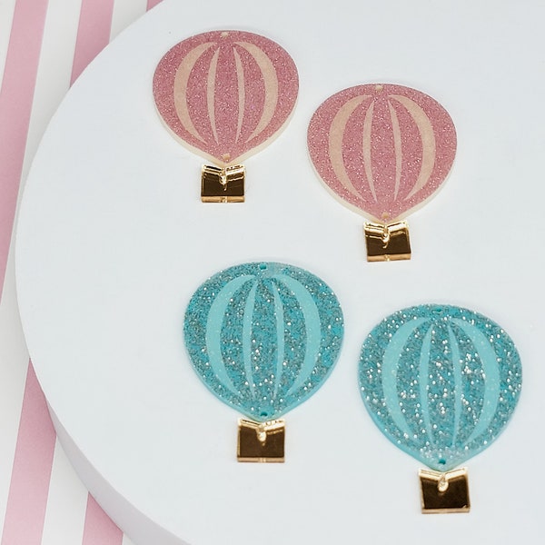 Hot Air Balloon Acrylic Earring, DIY Earrings, Earring Blanks, Earring Charms, Jewelry Supplies, Summer Earrings, Laser Engraved Earring