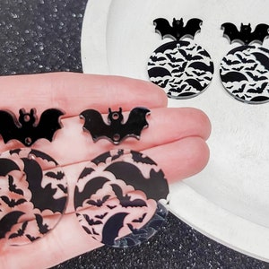 Scattered Bat Acrylic Earring, DIY Earrings, Jewelry Blanks, Halloween Earring, Jewelry Supply, Fall Acrylic Earrings, Spooky Earrings