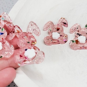 BLANKS- Light Pink Confetti Bunny Acrylic Earring, DIY Earrings, Easter Earrings, Earring Blanks, Acrylic Jewelry Blanks