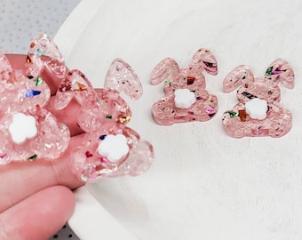 BLANKS- Light Pink Confetti Bunny Acrylic Earring, DIY Earrings, Easter Earrings, Earring Blanks, Acrylic Jewelry Blanks