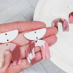 BLANKS-Mauve Arches & Semi Circle, Acrylic Earring, DIY Earrings, Leaf Earrings, Earring Blanks, Earring Findings,Acrylic Jewelry Blanks