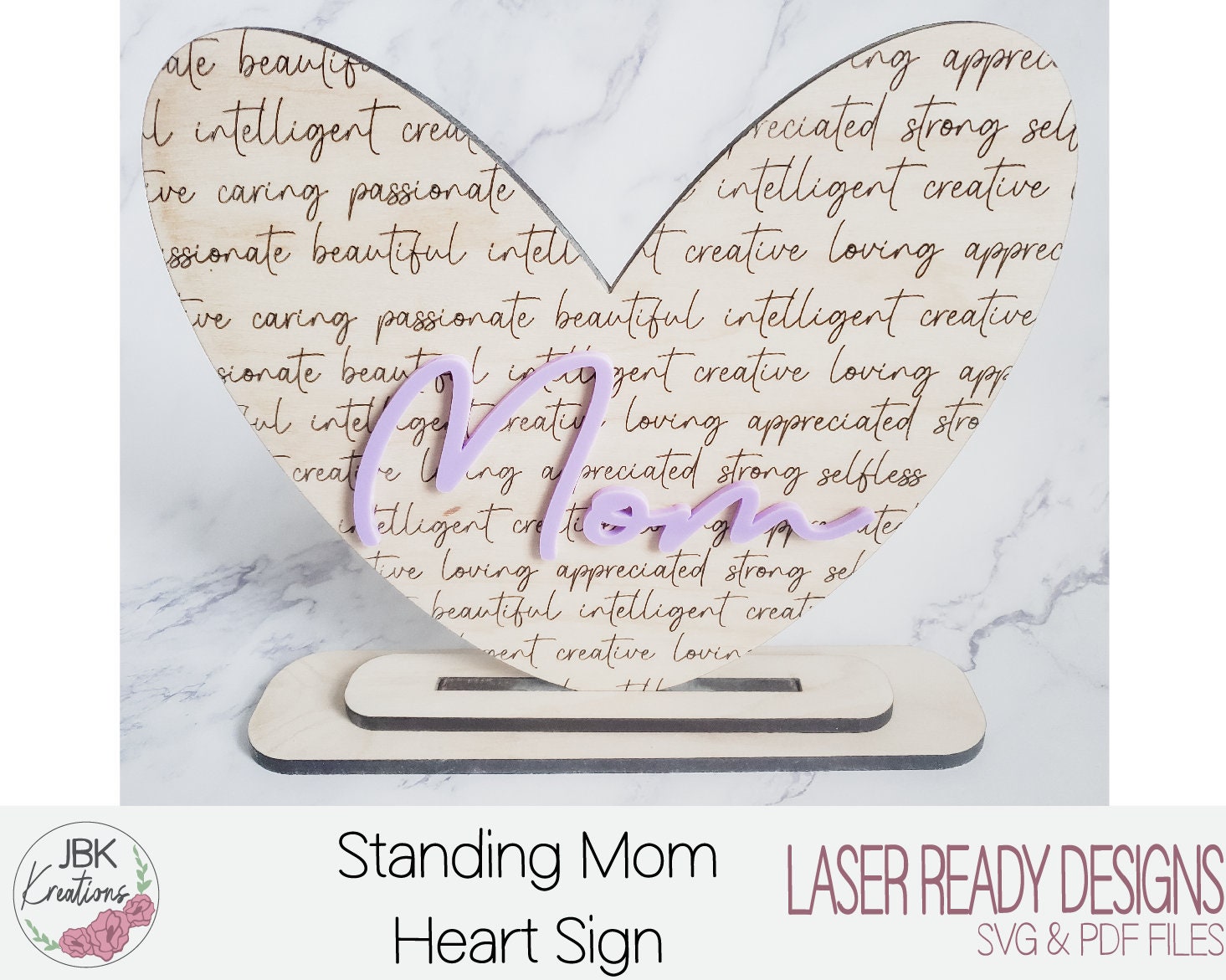 Standing Heart Mom Sign, Digital Svg, Heart Sign, Positive Attributes ...