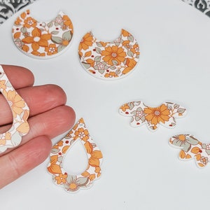 Floral Acrylic Earring, Geometric Earrings, You Pick Design, DIY Earrings, Earring Blanks, Acrylic Charms