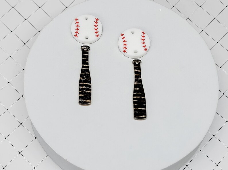Baseball Acrylic Earring, DIY Color Fill Earrings, Sports Acrylic Earring Blanks, Baseball Earring image 4