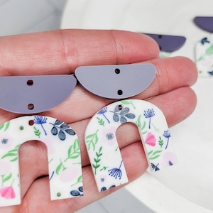 BLANKS-Floral Arches & Semi Circle, Acrylic Earring, DIY Earrings, Earring Blanks, Earring Findings,Acrylic Jewelry Blanks, Spring Earrings
