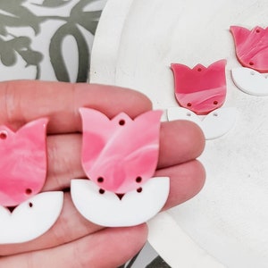 BLANKS- Tulip Acrylic Earring, DIY Earrings, Wholesale Blanks, Earring Blanks, Blanks for Earring Makers, Acrylic Jewelry Blank, Flower DIY