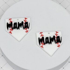 Baseball Acrylic Earring, DIY Color Fill Earrings, Sports Acrylic Earring Blanks, Baseball Earring image 6