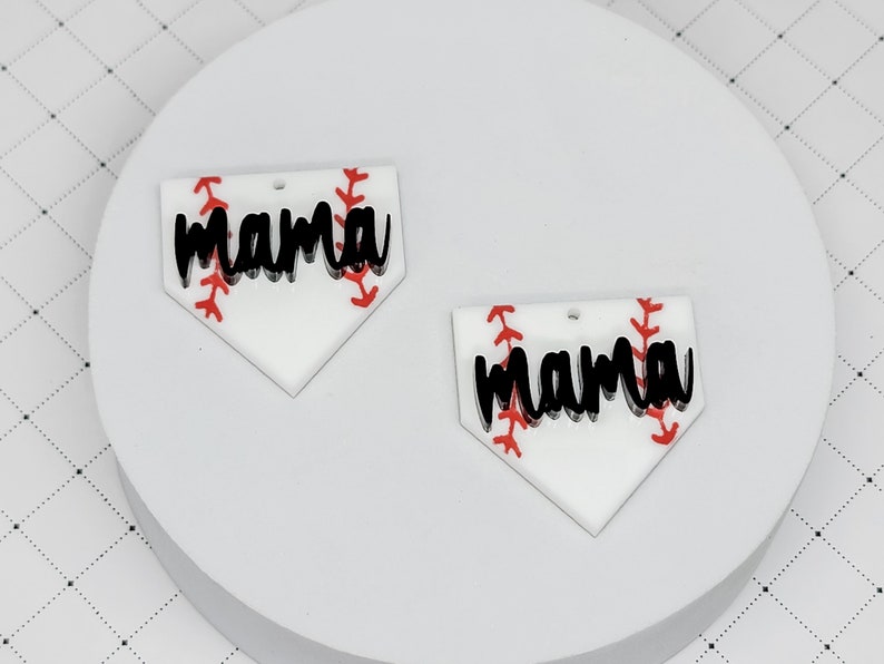 Baseball Acrylic Earring, DIY Color Fill Earrings, Sports Acrylic Earring Blanks, Baseball Earring image 6