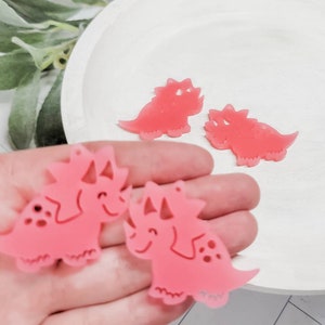 BLANKS-Triceratops Acrylic Earring, DIY Earrings, Wholesale Blanks, Earring Blanks, Blanks for Earring Makers, Acrylic Jewelry Blanks