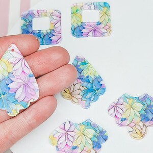 Pastel Flower Acrylic Earring, Geometric Earrings, You Pick Design, DIY Earrings, Earring Blanks, Acrylic Charms, Easter Earrings, Spring