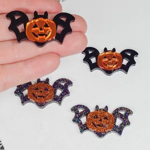 Bat Pumpkin Acrylic Earring, DIY Earrings, Jewelry Blanks, Earring Blanks, Halloween Jewelry, Jewelry Making Supply, Fall Acrylic Earrings