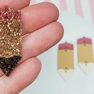 Pencil Acrylic Earring Blanks, DIY Earrings, Jewelry Blanks, Earring Blanks, Teacher Charms, Jewelry Making Supply