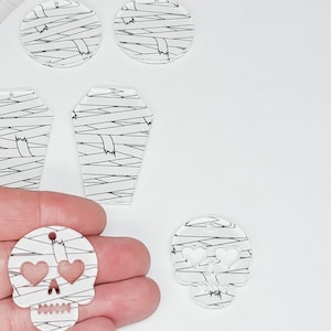 Mummy Wrap Acrylic Earring, DIY Earrings, Earring Blanks, Acrylic Jewelry Blanks, Geometric Accessories, Halloween Earrings