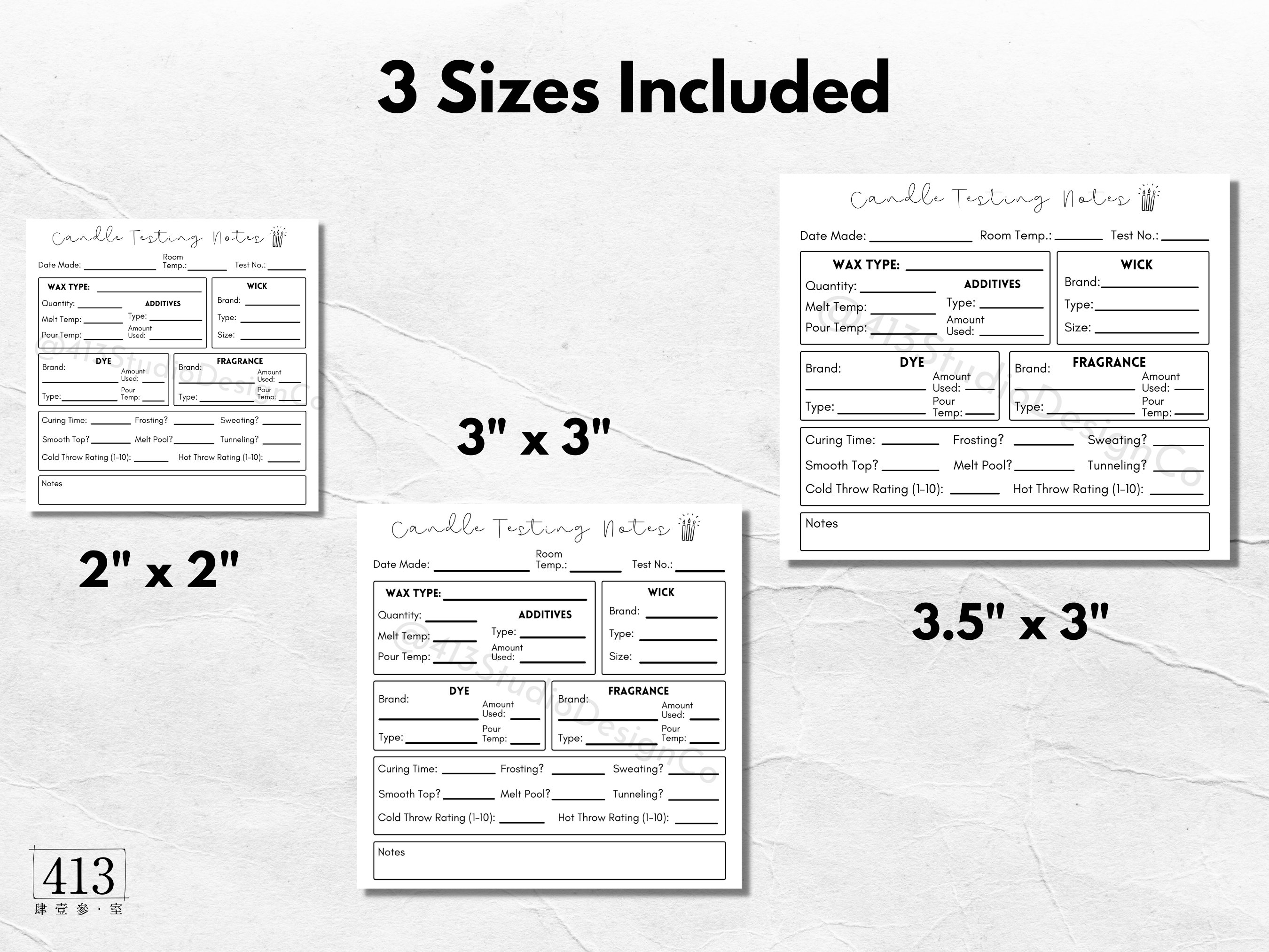 Testing Template Label Editable Candle Making and Testing Label Template, Candle Making Notes ...