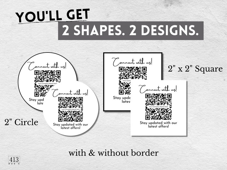 DIY Qr Code Label Template QR Code Sticker Digital Download Etsy Canada
