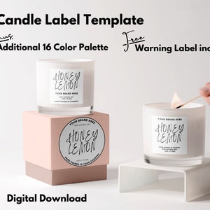 Editable Candle Label Template, Custom Jar Label, Printable Canva Candle Label Design, Candle Packaging Sticker, Instant Download #01