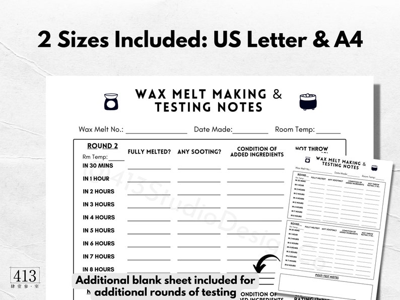Wax Melt Making and Testing Template Wax Melt Making Testing Etsy