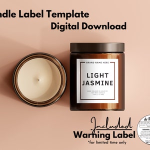 Editable Candle Label Template, Custom Jar Label, Printable Canva Candle Label Design, Candle Packaging Sticker, Instant Download #05