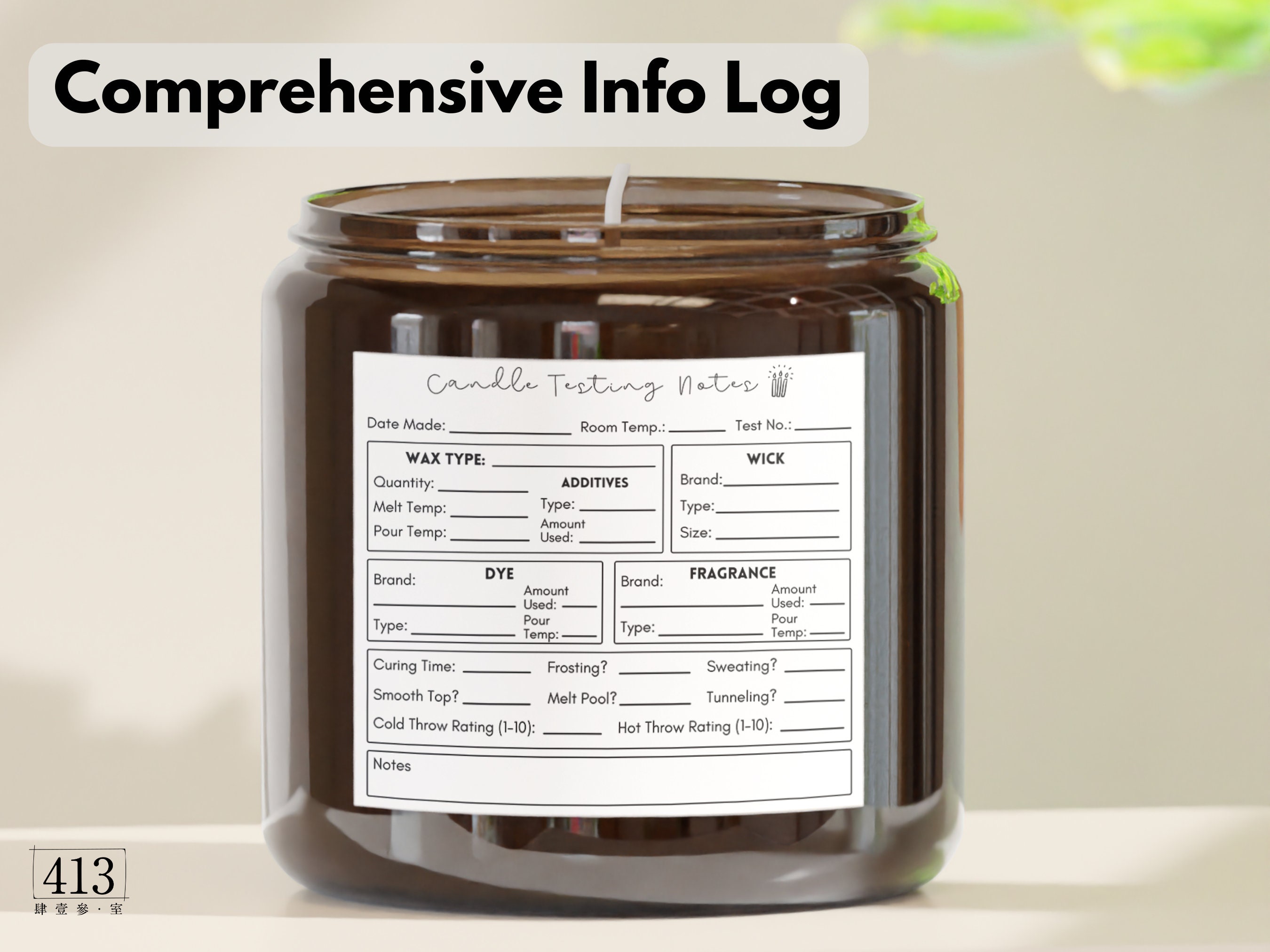 Candle Making Notes Editable Candle Making and Testing Label Template, Candle Making Notes ...