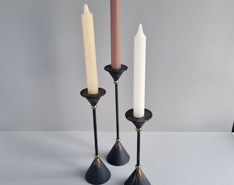 Memphis style beautiful vintage trio of candle holders