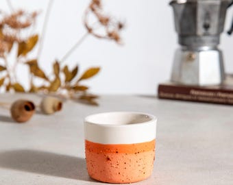 Orange Espresso Cup, Valentine&#39;s Day Cup, Handmade Ceramic Cup, Textured Cup, Orange Cup, Handmade Pottery