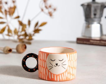Kattmugg | Orange kaffekopp