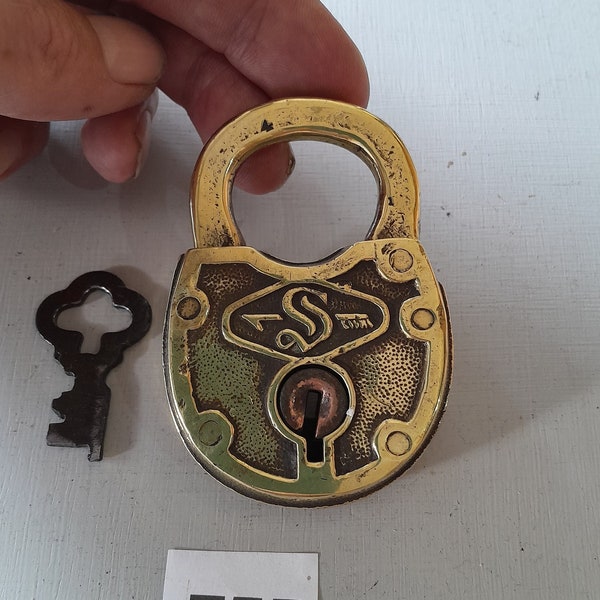 Vintage brass padlock made by slaymaker USA early 1900s