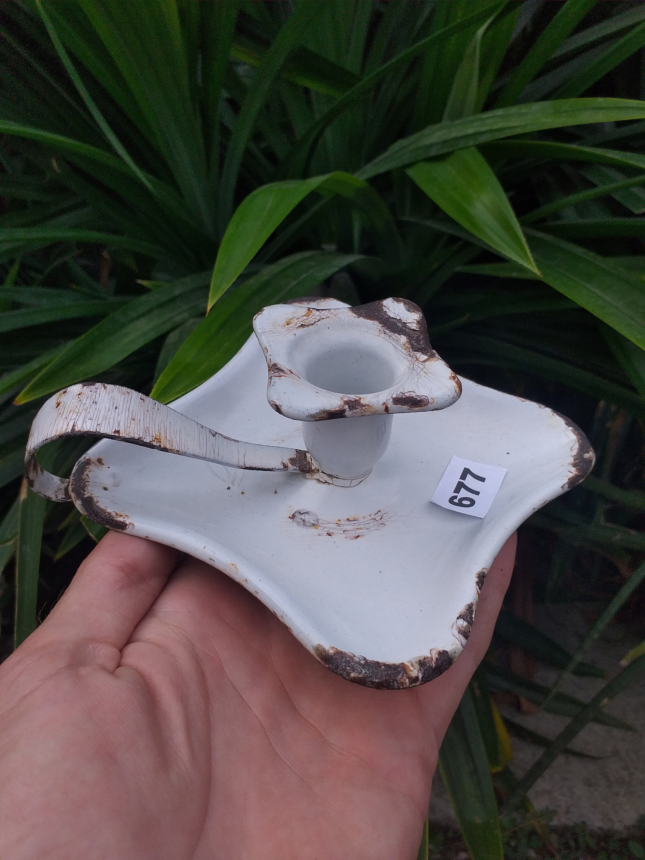 アンティーク雑貨 Antique Enamel Chamberstick Antique Enamel Chamberstick Vintage Green Enamel Candle