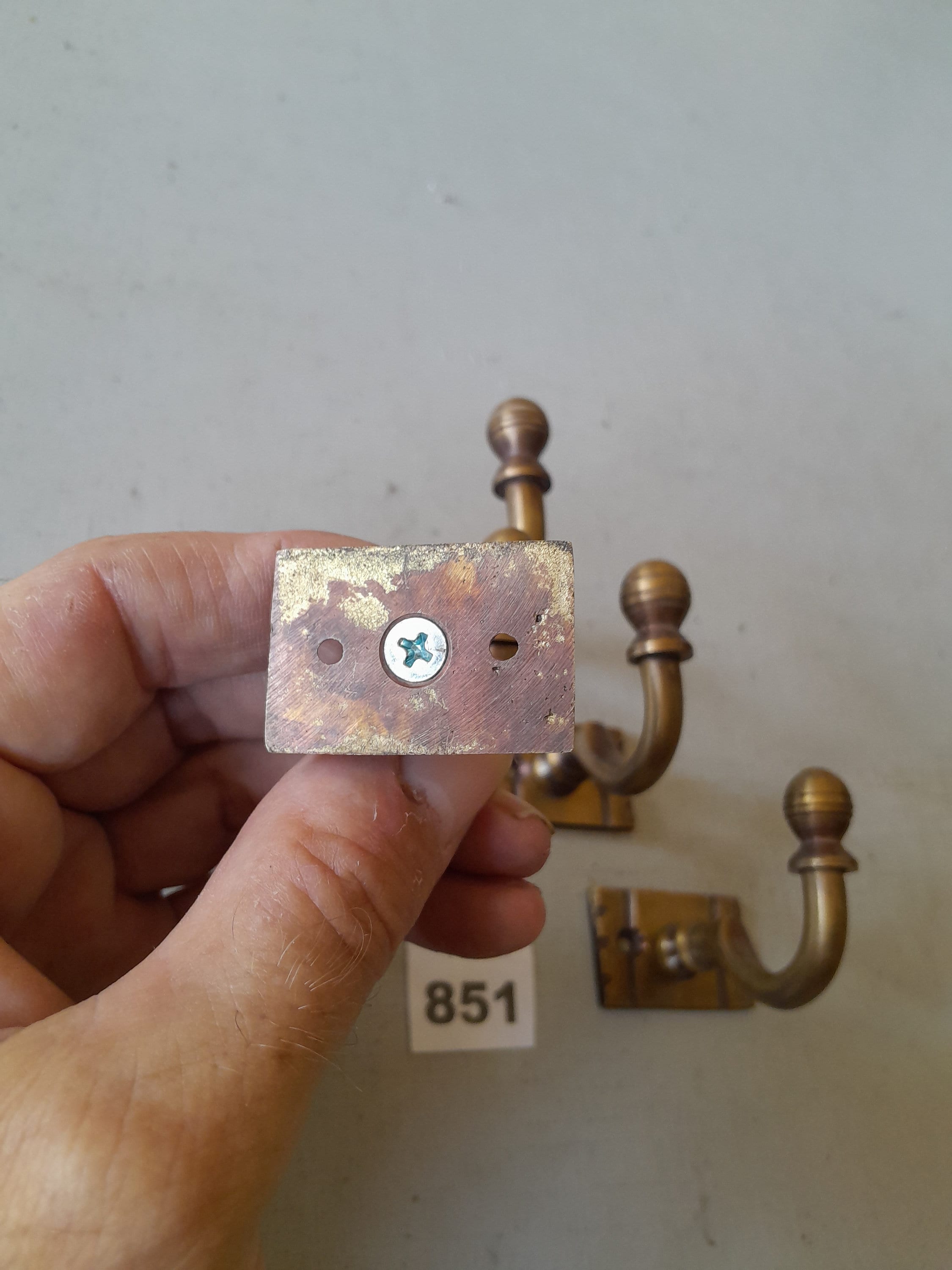 4 Vintage Style Heavy Cast Brass Victorian Design Coat Hooks in a AGED ...