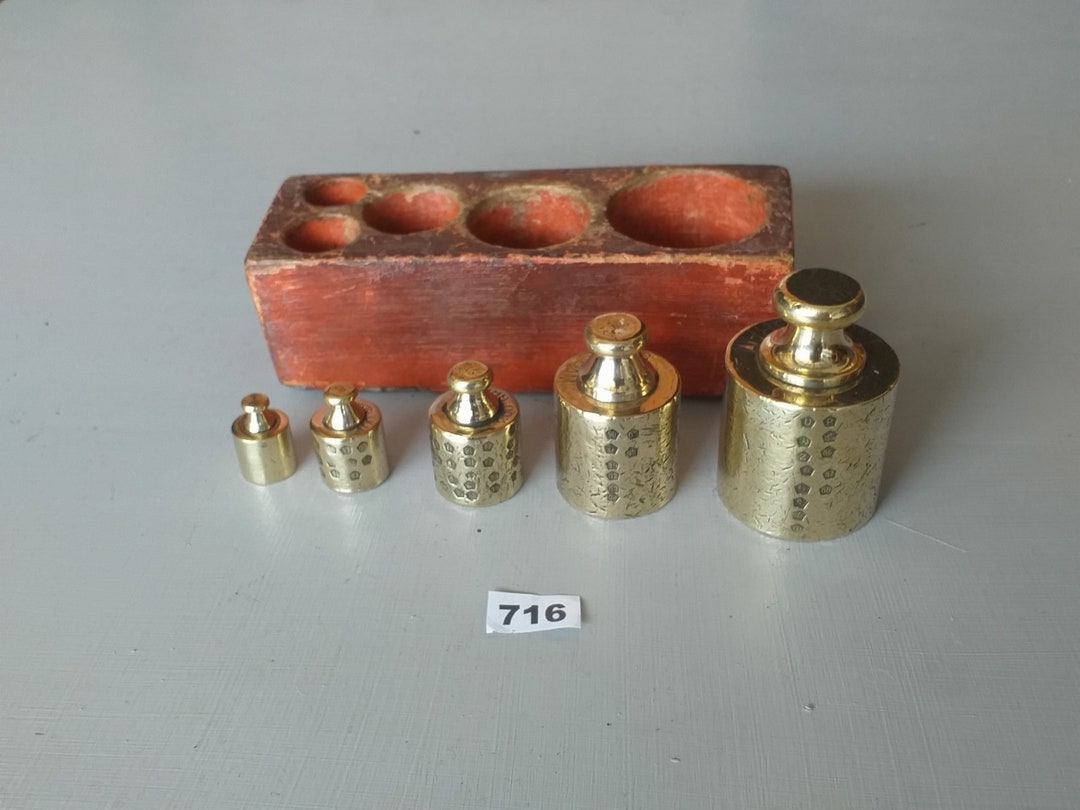 Early Vintage Brass Weights Set With Lots of Date Stamps With Etsy