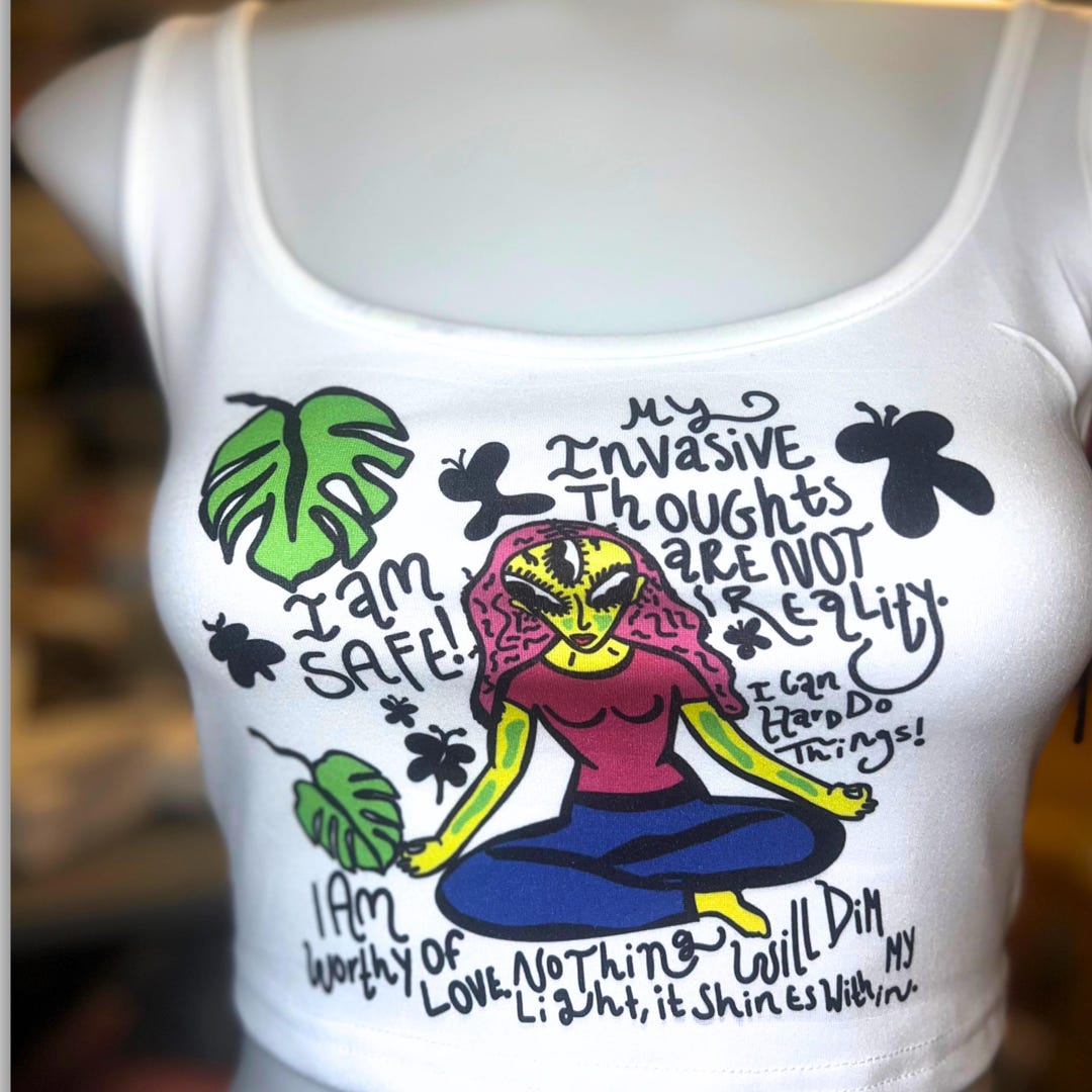 Alien Yoga Rave Shirt Handmade Gifts for Health and Wellness Positive ...