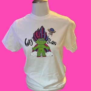 Y2K Goodluck Troll 80's Gay Icon T-Shirt, LGBTQ Pride Shirt, Troll Cartoon Graphic Tee, Queer Pride, Lesbian Bisexual Pride Shirt,
