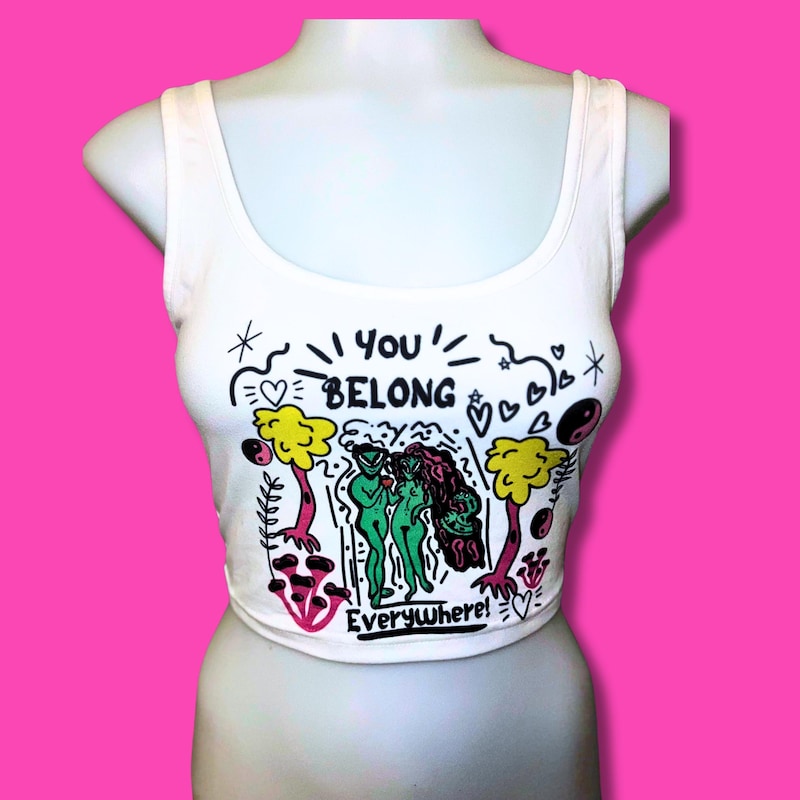 Alien Crop tee white xs/s