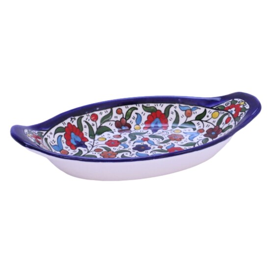 Palestinian Plate Home & Living Palestinian Ceramic Big Oval Plate Floral Style 11.8 ...