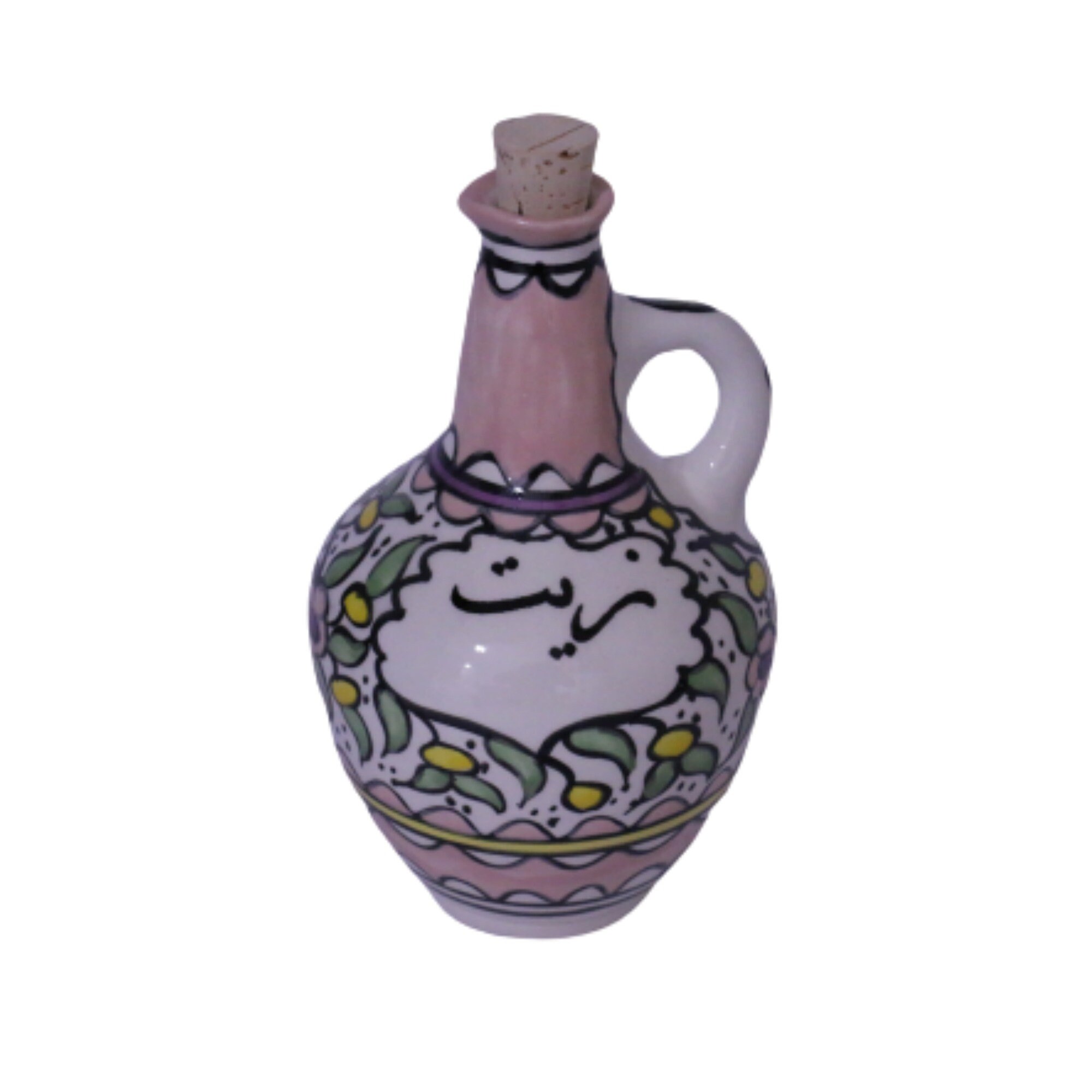 Ceramic Serving Oil Decanter With Cork Stopper HandPainted Etsy
