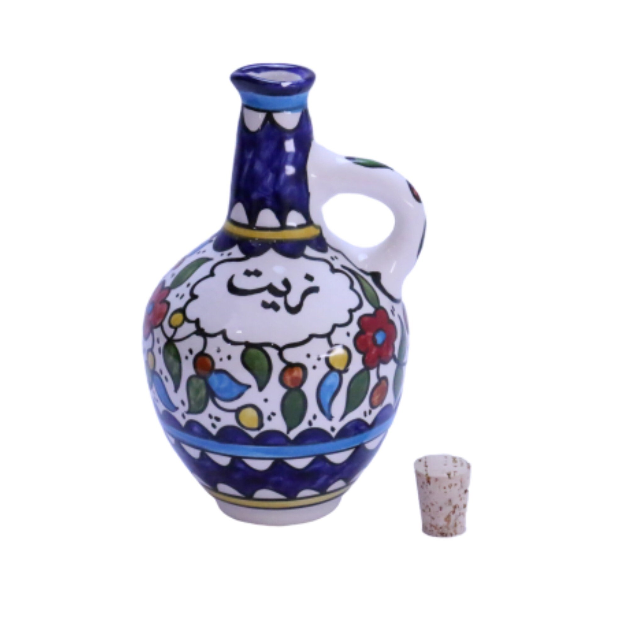 Ceramic Serving Oil Decanter With Cork Stopper HandPainted Etsy