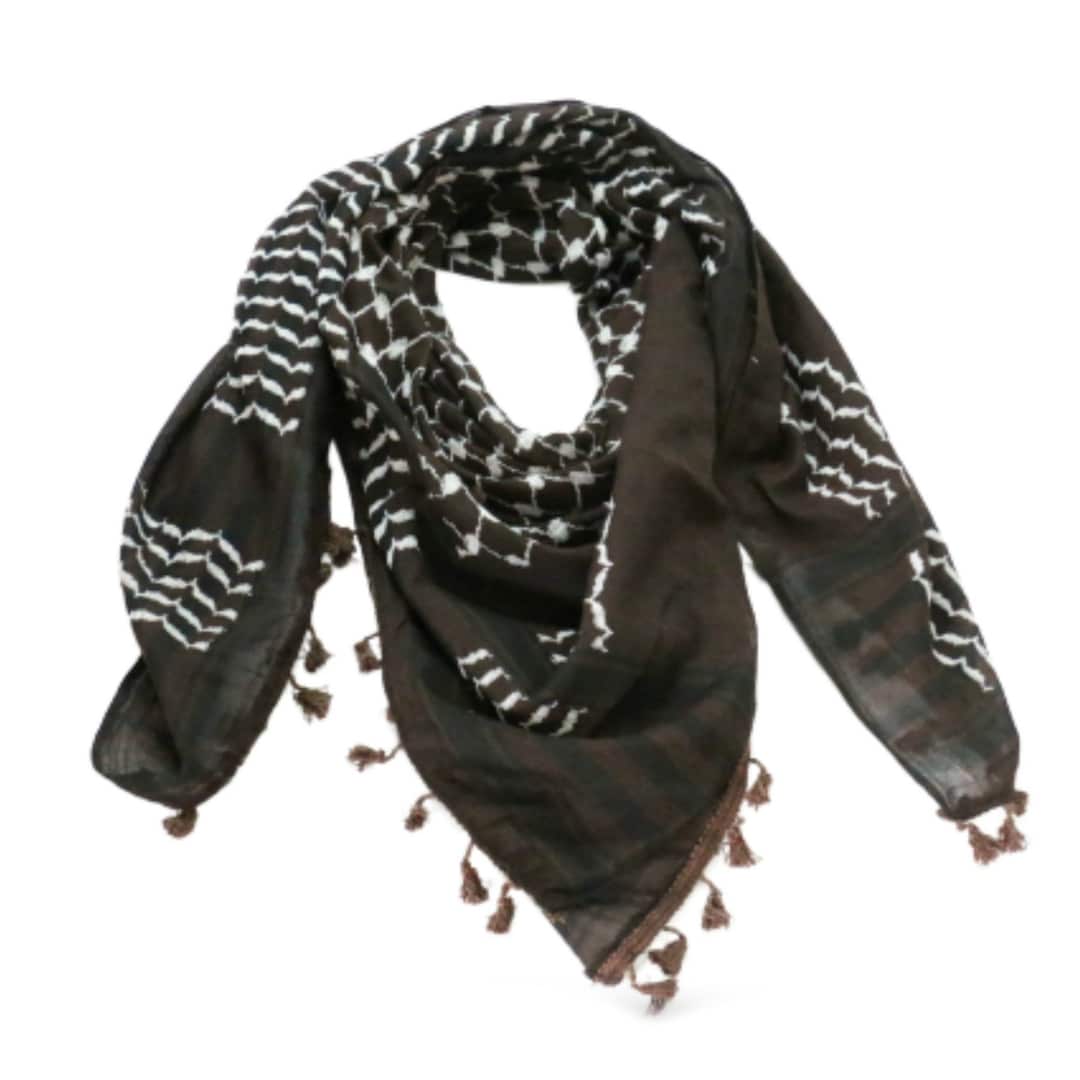 Keffiyeh Iraqi Style Brown & White Palestinian Scarf 47 Etsy