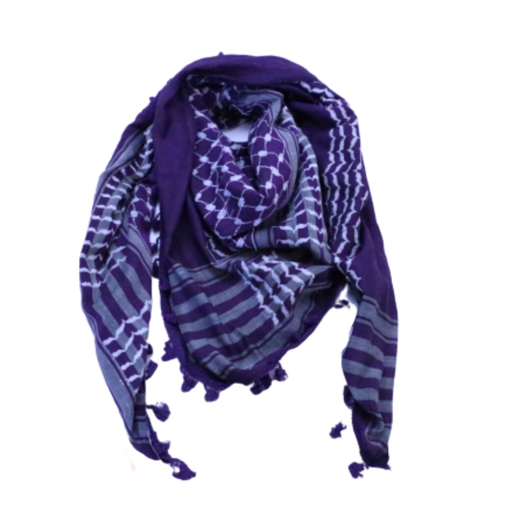 Keffiyeh Purple Battir Style Palestinian Scarf 47 Etsy
