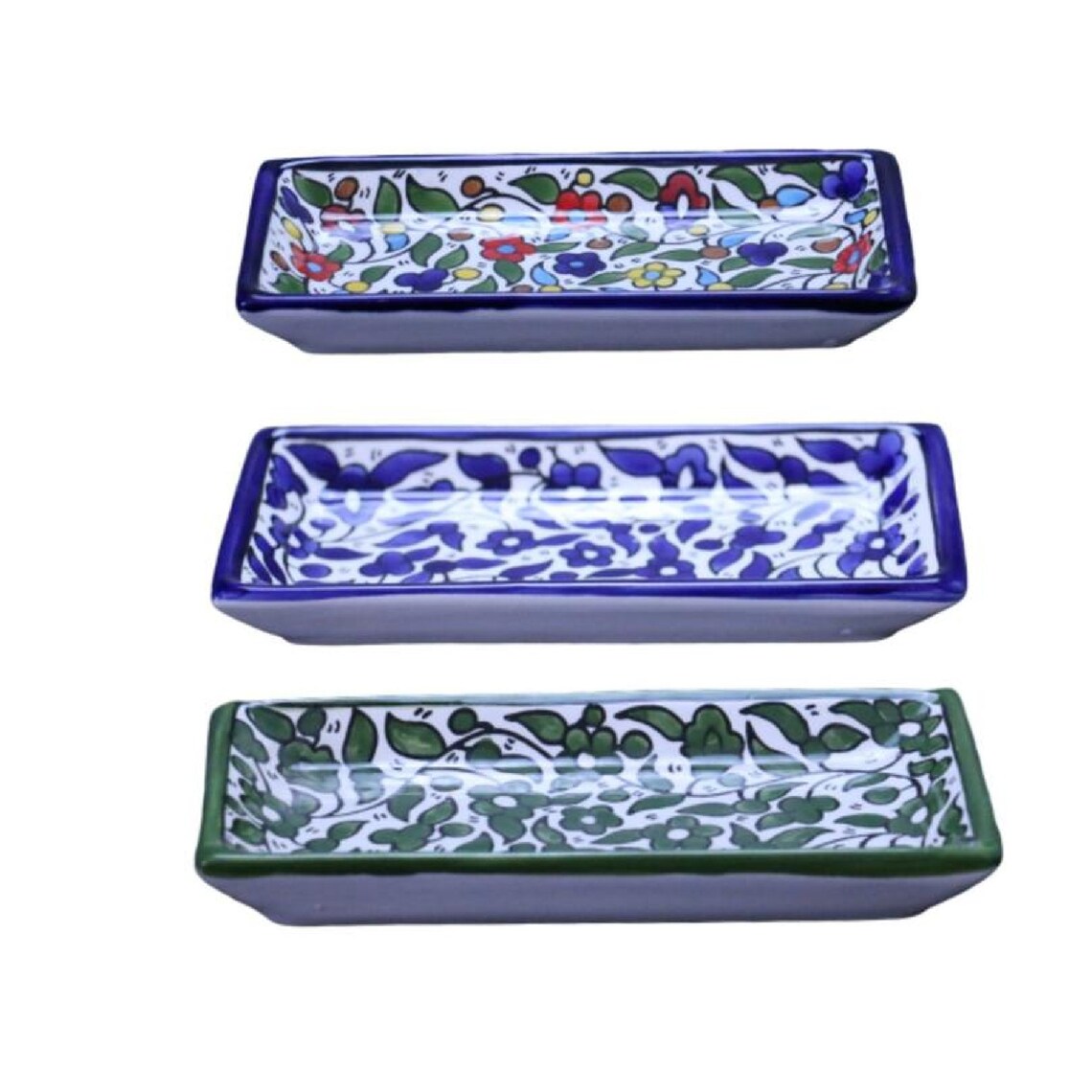 Palestinian Ceramic Serving Rectangle Plate Floral Style 7.9 Etsy UK