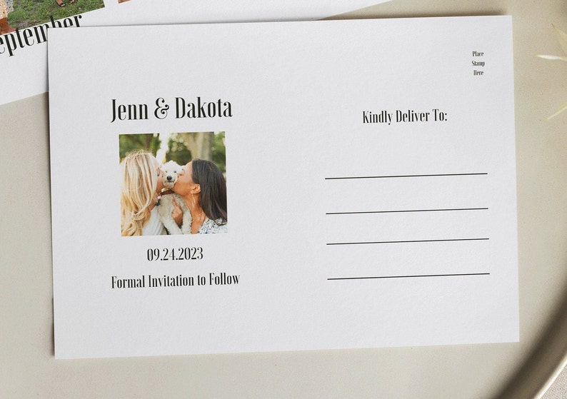 Postcard Save the Date Template Downloadable Save the Date - Etsy
