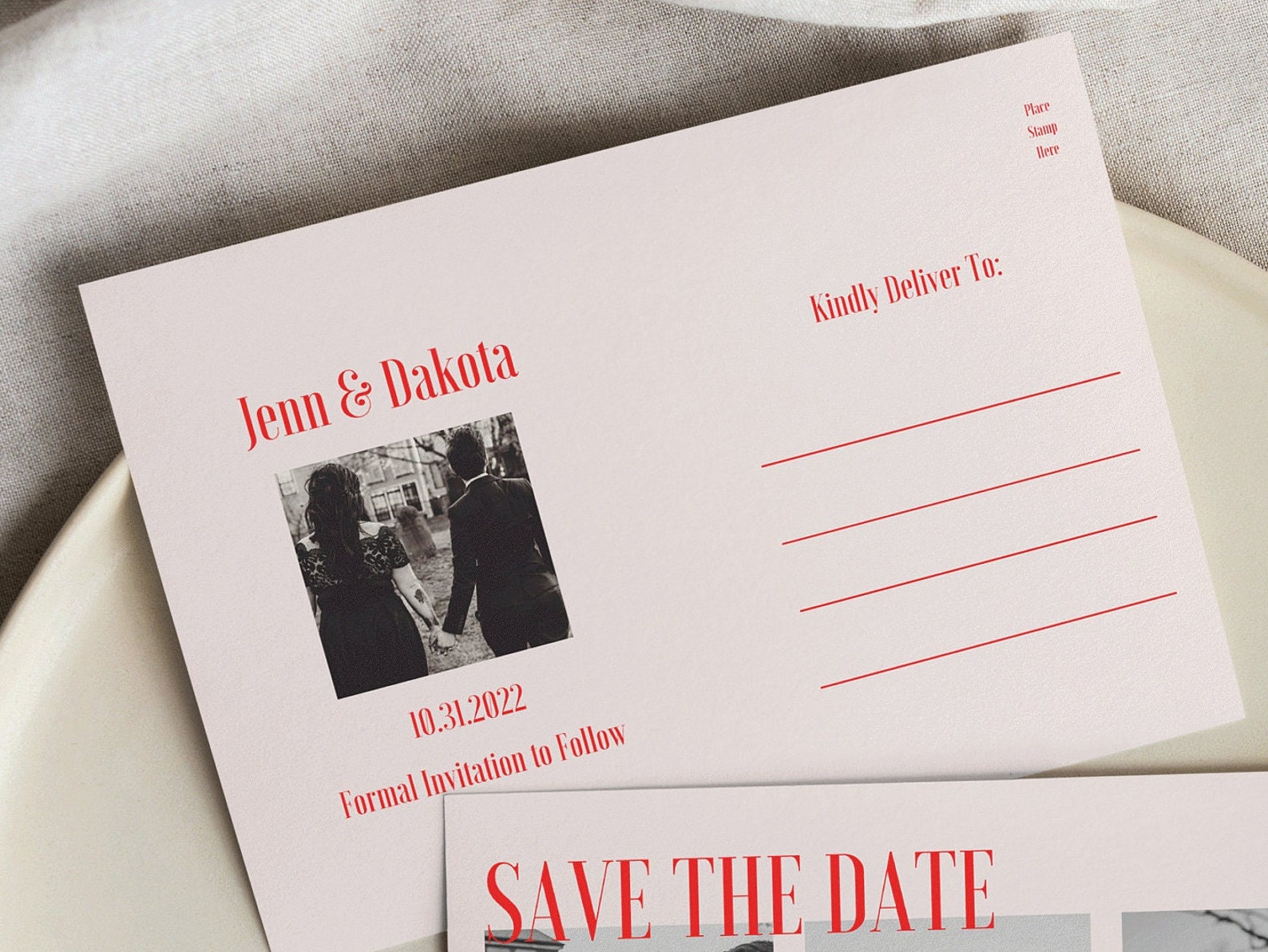 Postcard Save the Date Template Downloadable Save the Date - Etsy